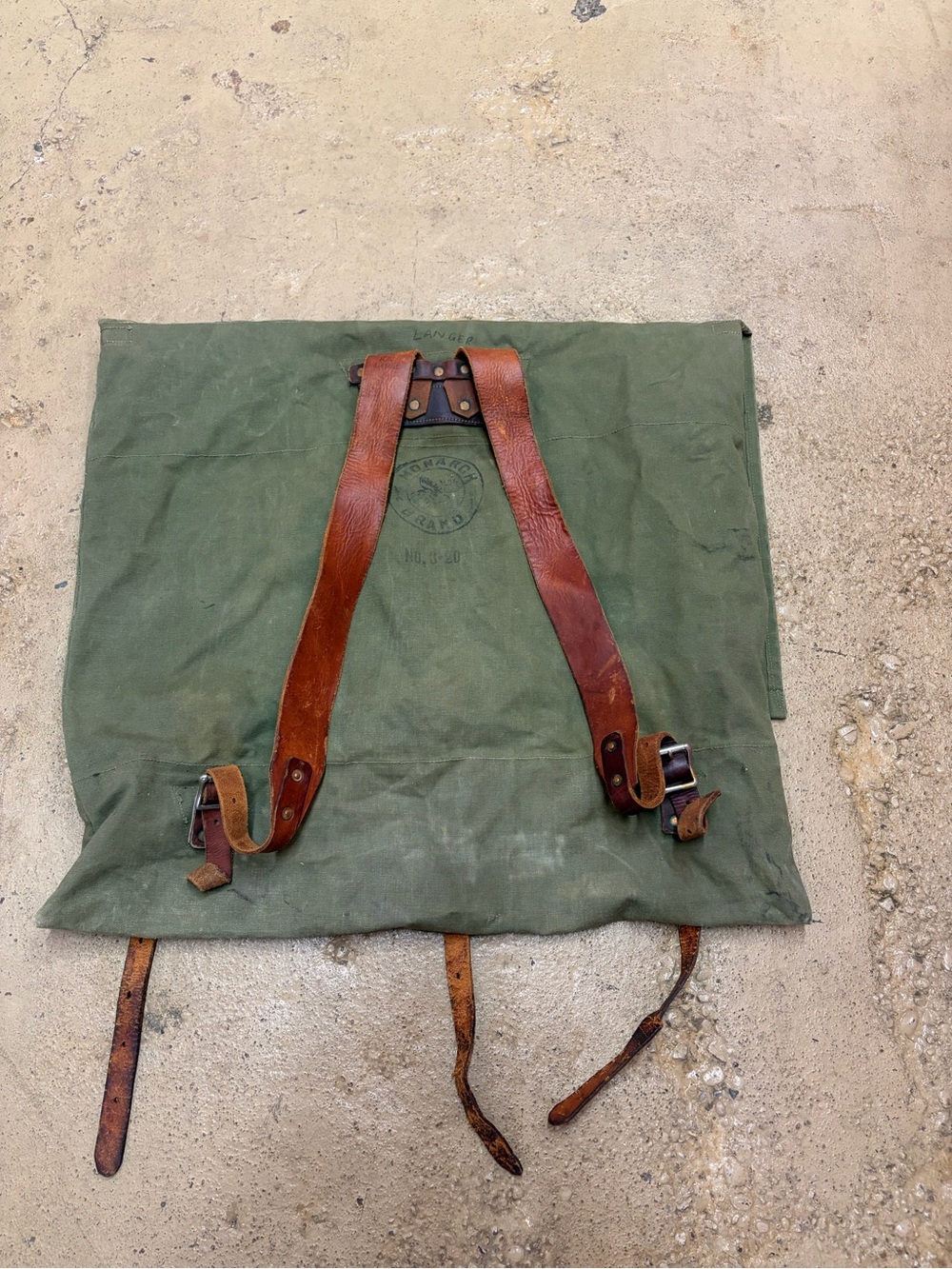 Vintage DULUTH PACK MONARCH
BRAND no.3 Canoe Bag Backpack Green
Canvas & Leather